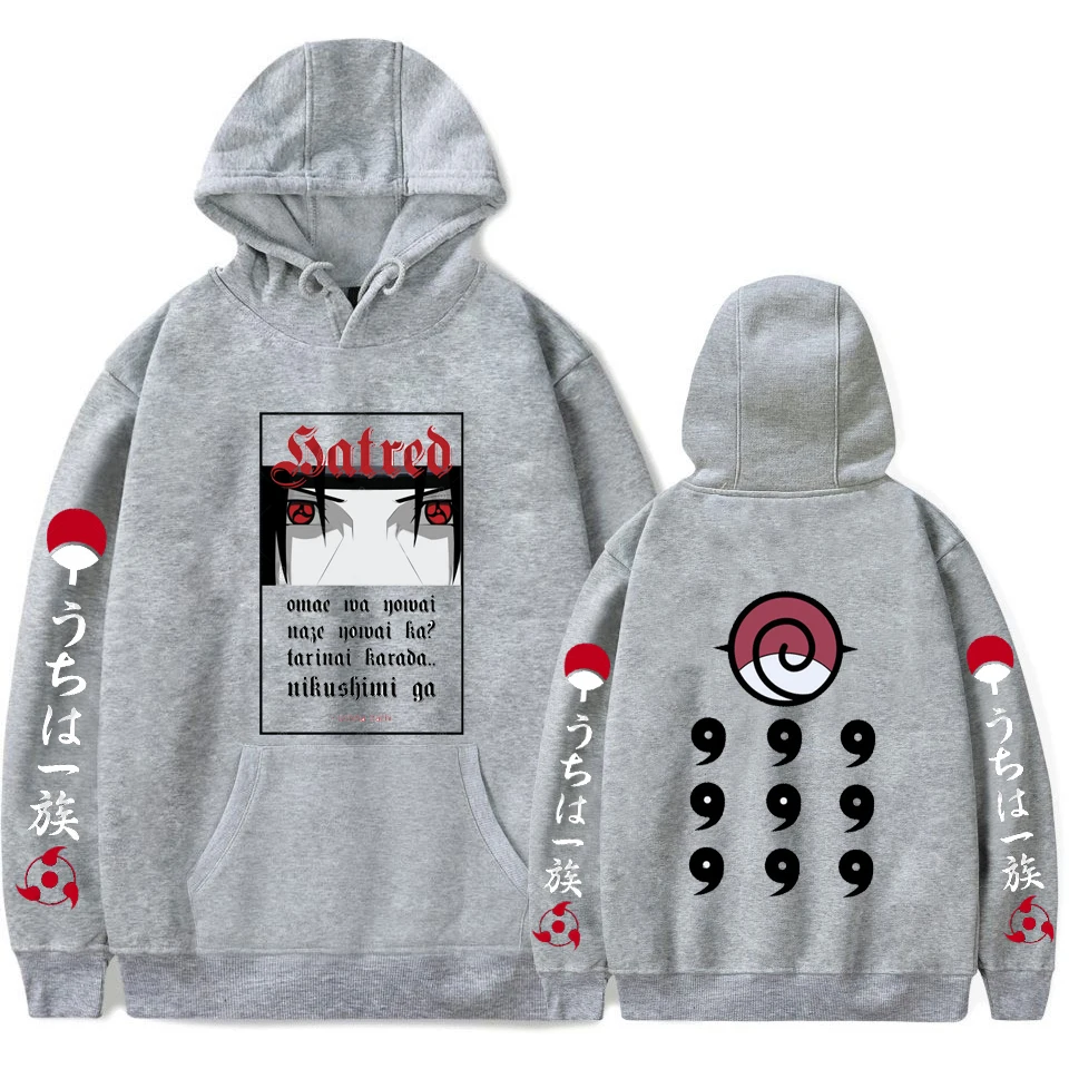 

Women/men Hoodies Sudaderas Pullovers Spring Autumn Clothes Anime Naruto Uchiha Clan Kakashi Female Sweatershirt Tops Outwear