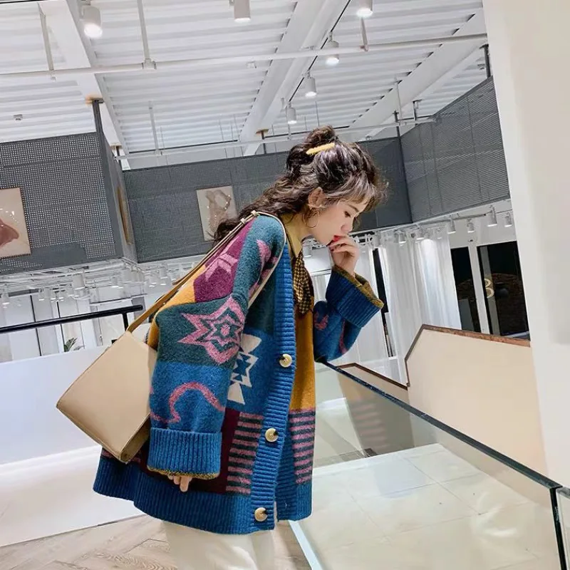 fall 2019 winter casual v neck oversized red cardigan womens clothing new long sleeve christmas sweater knitted jacket |