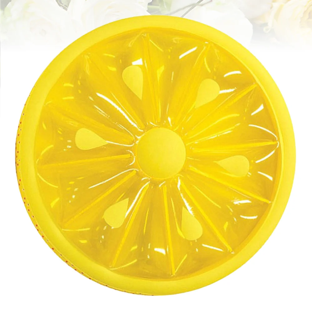 

Lemon Shaped Floating Bed Swimming Pool Mat Water Floating Cushion Inflatable Ring (Yellow)