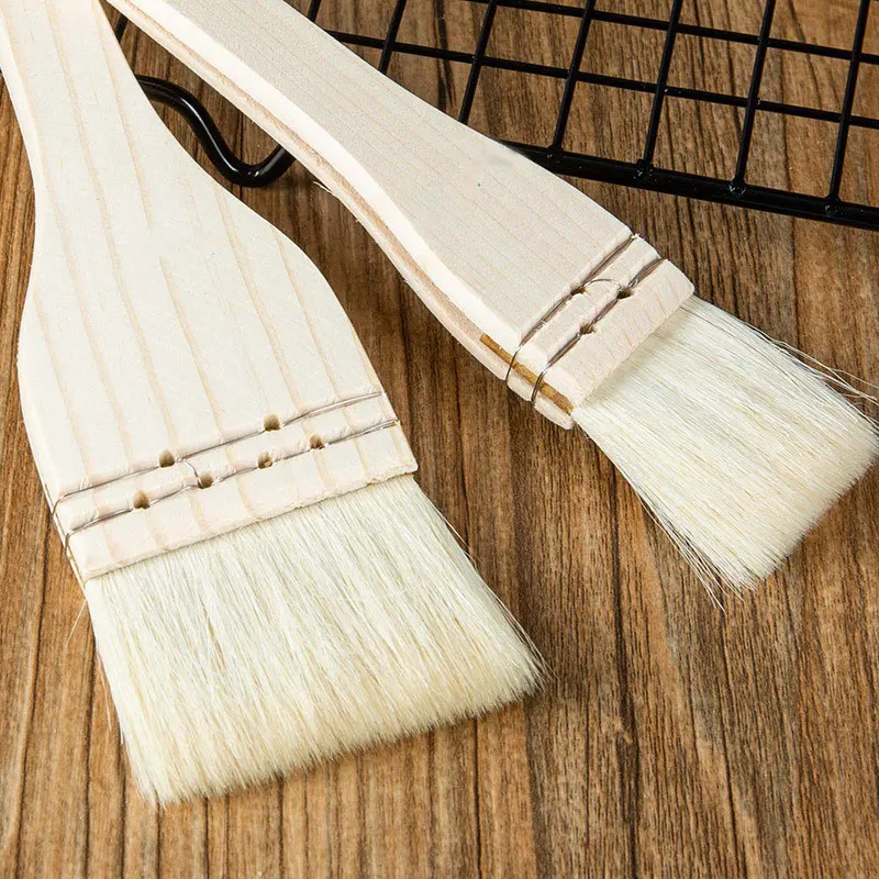 

Сосновая деревянная ручка шерсть щеткой Луна кисть для смазывания торта зубные щетки с мягкой щетиной для жениха кисть Масло щетки кисть дл...