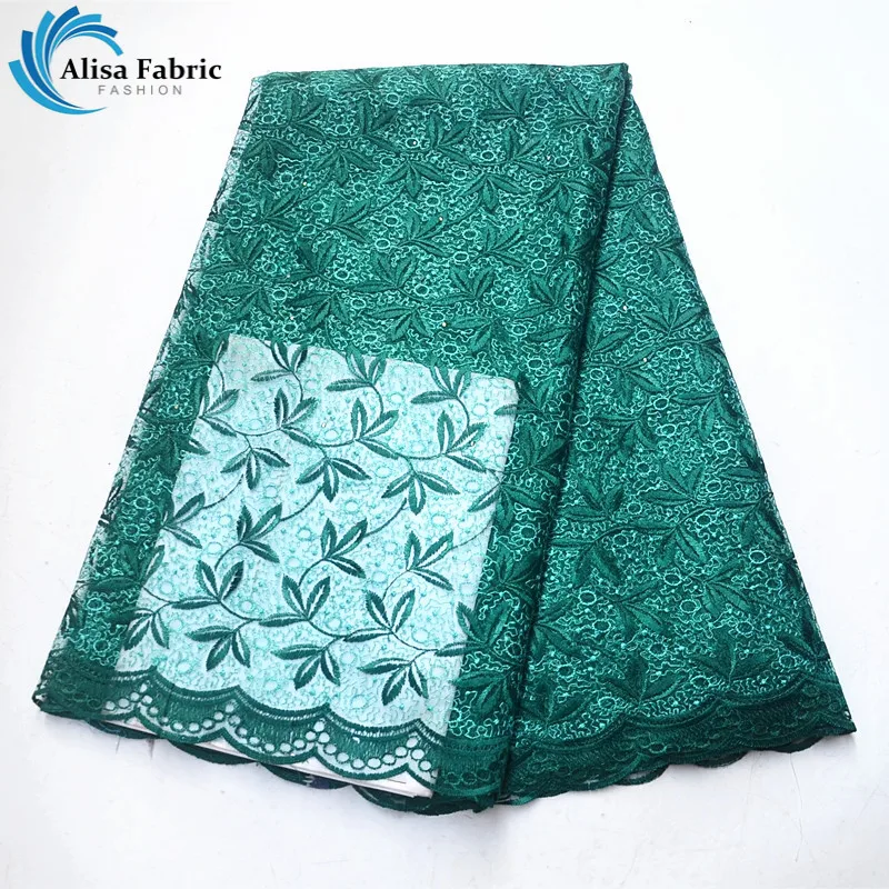 

ALisa African Lace Fabric Latest Lace Fabric With Stones 2.5 Yards Nigerian Fabric French Tulle Lace Fabric For Party Dress