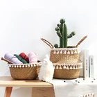 Корзина для хранения из ротанга, плетеная, ручная подвеска, детские игрушки, коробка для хранения разных вещей, корзины для белья