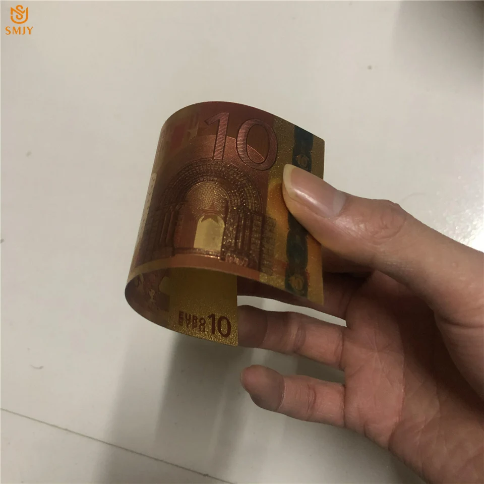 Евро золотые банкноты 10 евро цветные Золотые Фольга сбор бумажных денег Патриот