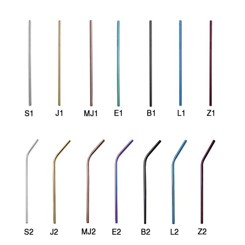 

NORBI Reusable 304 Stainless Steel Straws Straight Bent Drinking Straw Metal Straws Party Bar Accessory Kitchen Tools