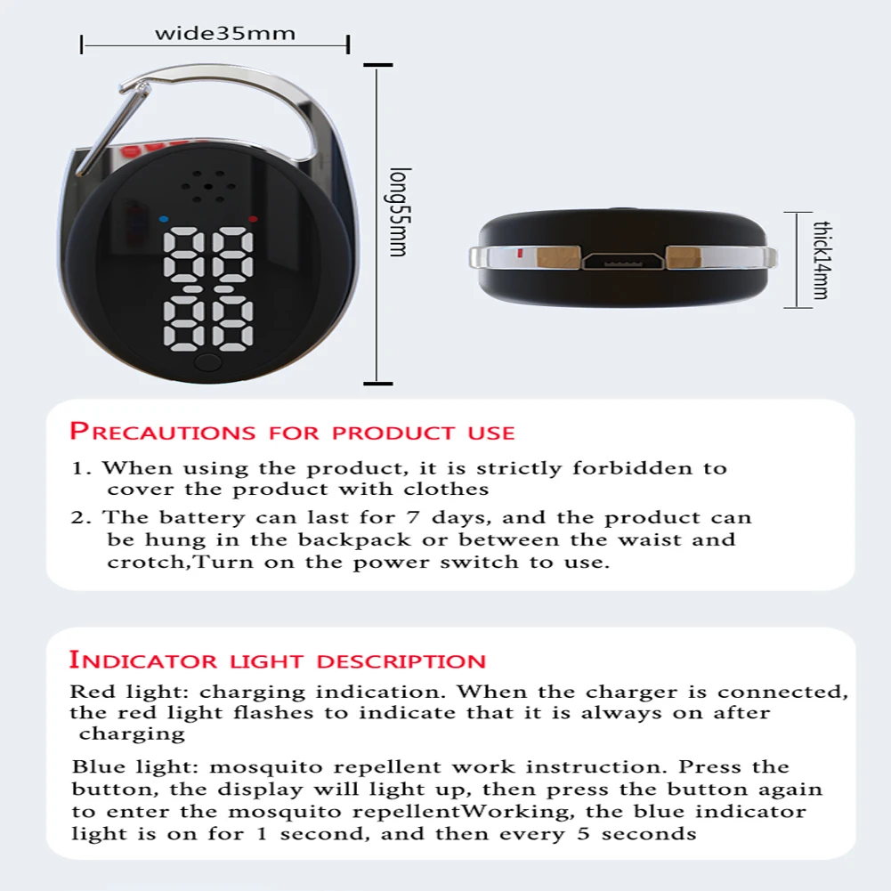 

Intelligence Mosquito Repellent Ultrasonic Dispeller Portable Key Chain Anti Mosquito Rodent Control Bug Insect Repellent