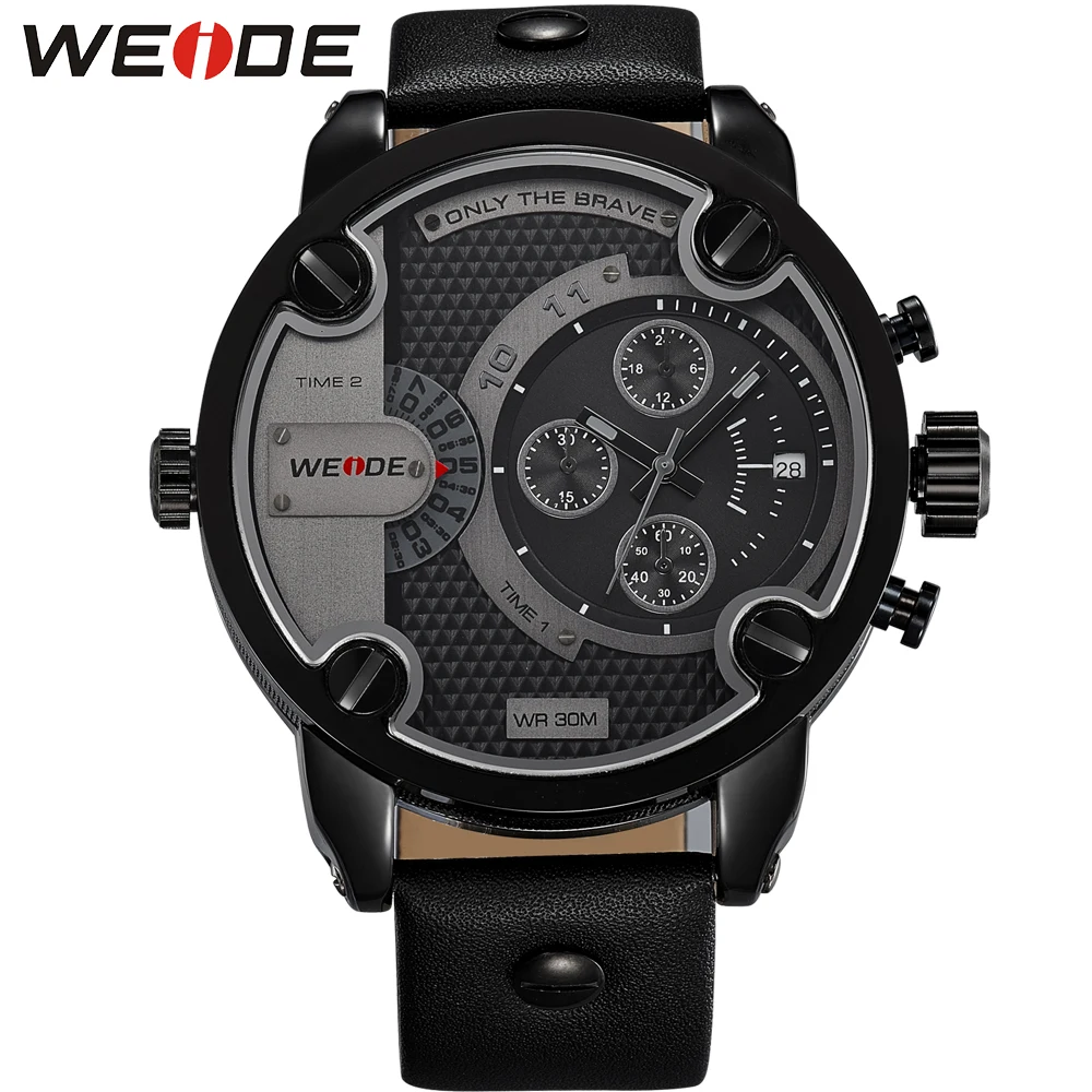 WEIDE analogmen мужские часы люксовый бренд кожаный браслет Мода Повседневная Relogio