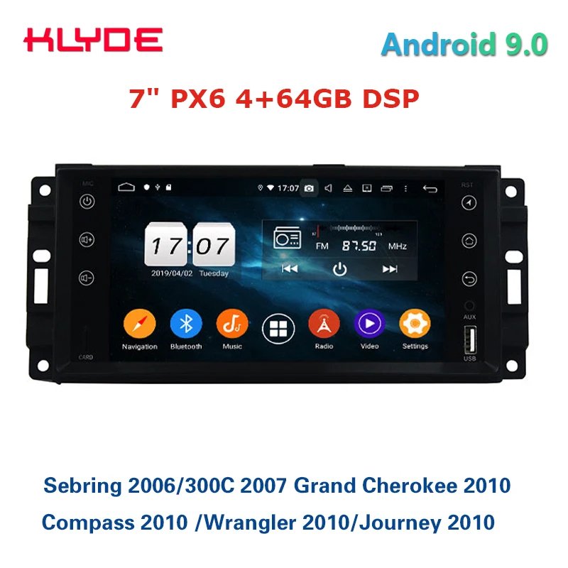 Автомобильный радиоприемник Klyde PX6 7 дюймов android сенсорный экран 64 ГБ Для Sebring 300C
