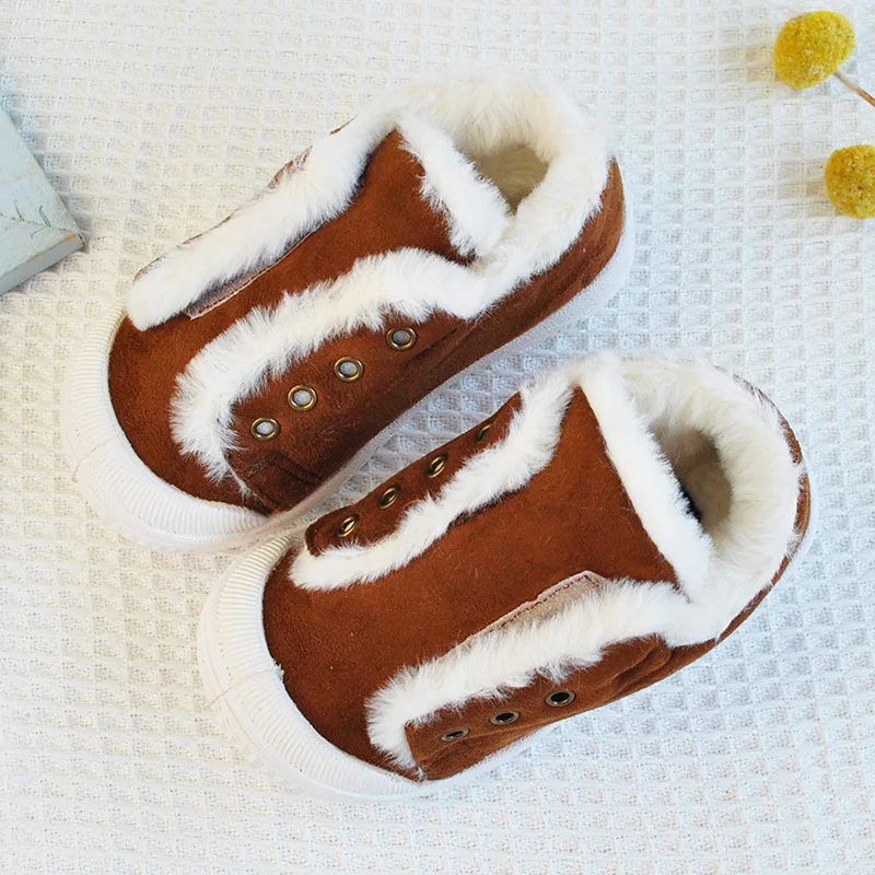 

2021 winter suede children cotton boots boys casual low-cut warm cotton shoes girls thick fur convenient a ped shoes