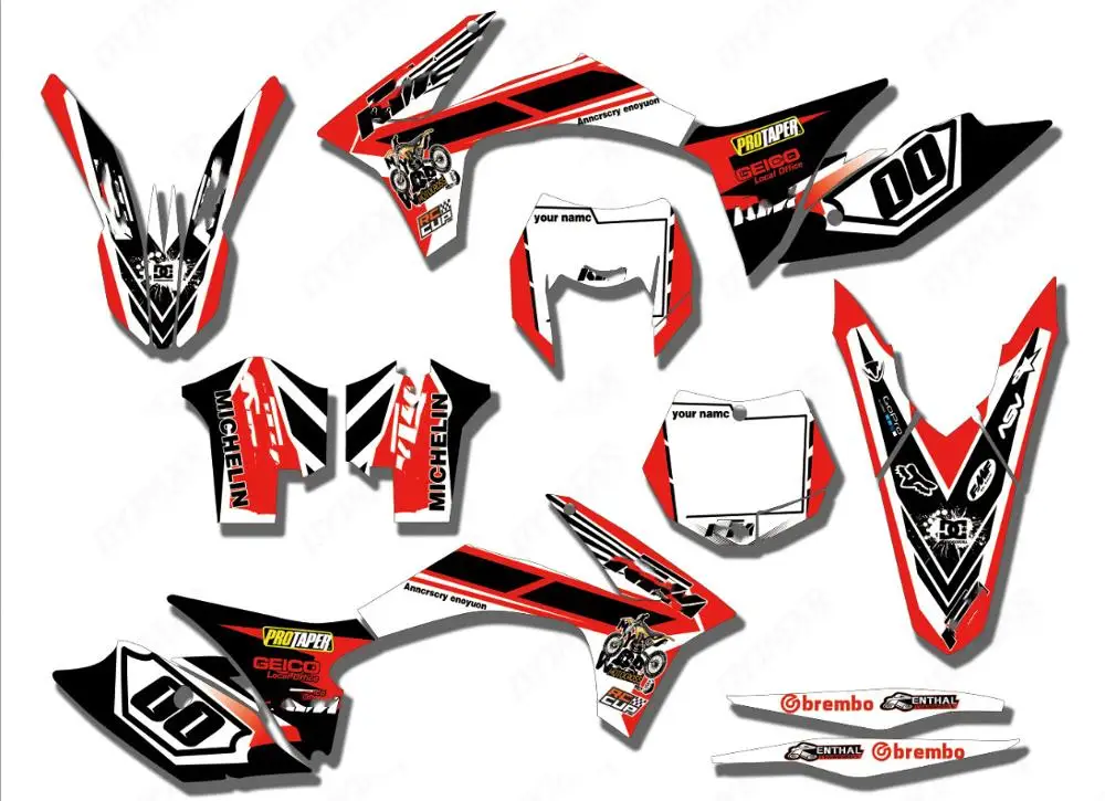 Новый стиль TEAM GRAPHICS с подходящими фонами для KTM 125 200 250 300 350 450 500 SX SXF EXC 2012 2013 XC