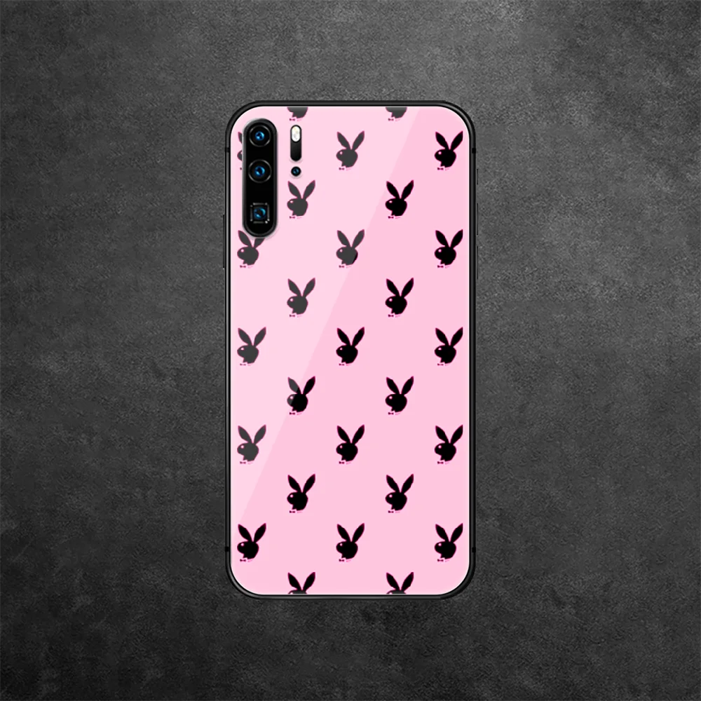 

Rabbit Brand Playboy Tempered Glass Phone Case Cover For Huawei Honor Mate P 7 8 9 10 20 30 40 A X I Pro Lite Smart 2019