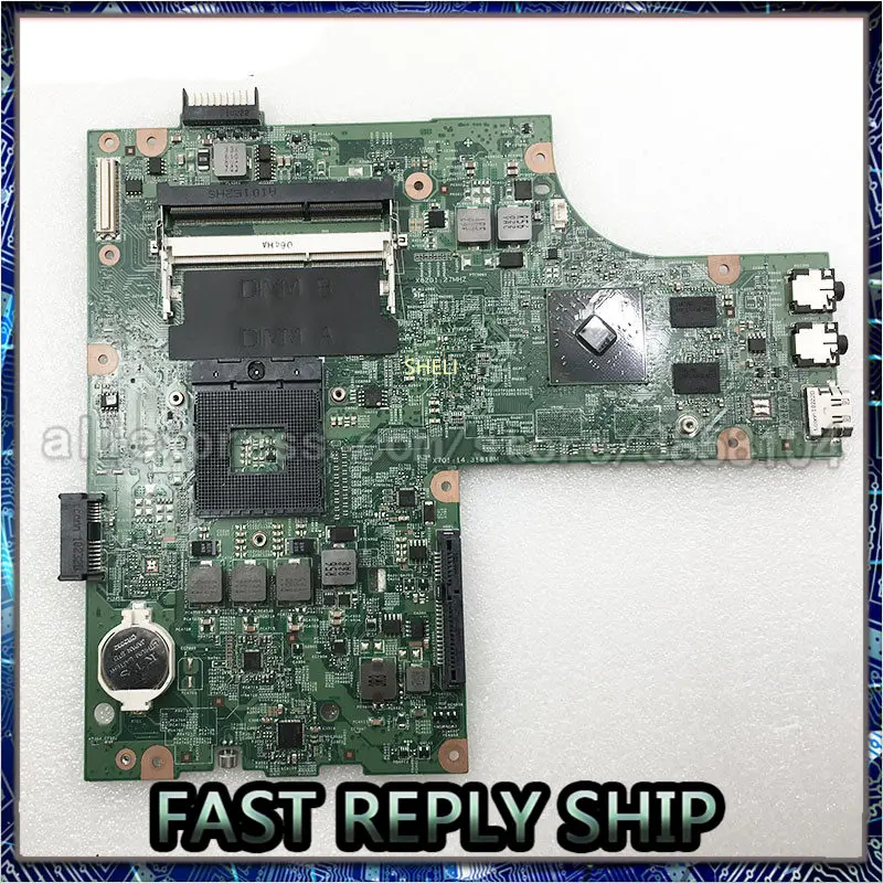 

SHELI For DELL N5010 laptop Motherboard mainboard with 48.4HH01.011 CN-0VX53T 0VX53T VX53T HM57 HD5470 2G DDR3 100% tested good