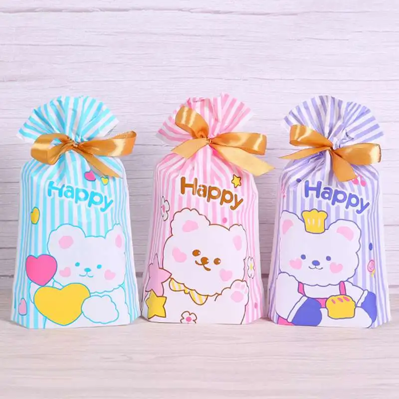 

50PCS Cartoon Cookie Bag Cute Boy and Girl Snack Cake Packing Bags Wedding Party Candy Cookie Present Gift Mixed New