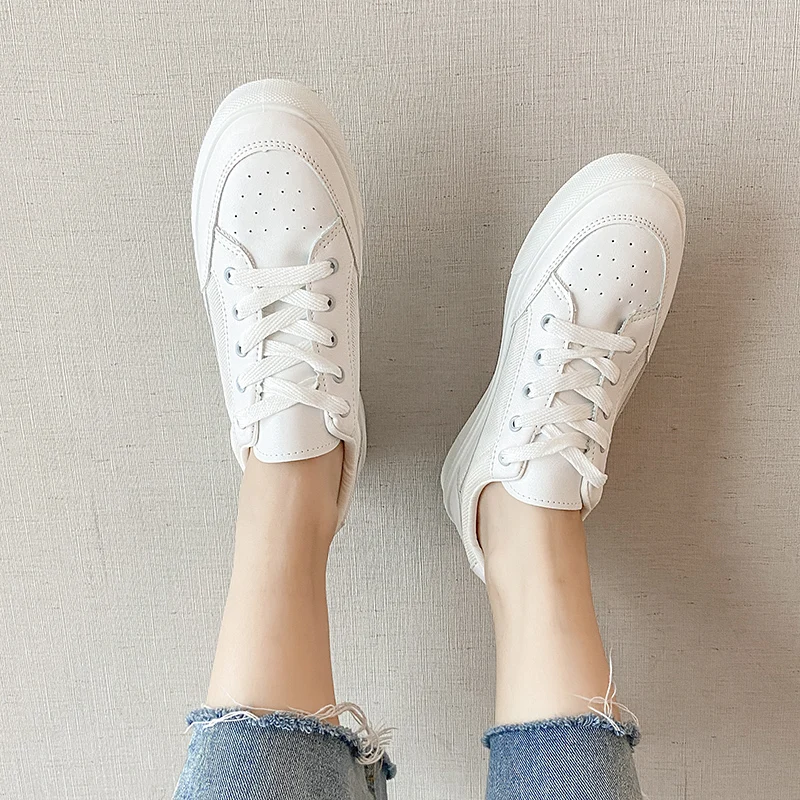 

Туфли женские однотонные, простые и универсальные, удобные дышащие, на плоской подошве, повседневная обувь, весна-лето