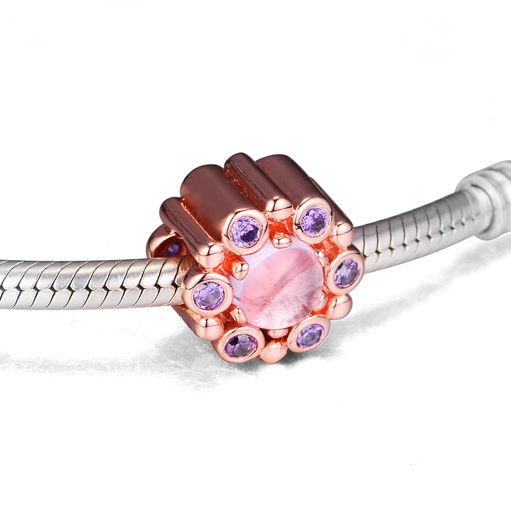 

Подходит для браслетов Pandora с подвесками, искусственные розы, бусины 100%, серебряные ювелирные изделия, бесплатная доставка