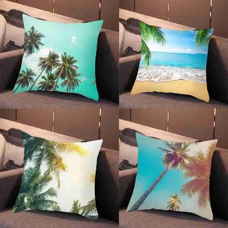 

Beach Pillowcase Decorative Landscape Chair Sea View Sofa Cushion Seat Decoration Cushion Throw Hugging 45x45cm Pillow Cove D4W9