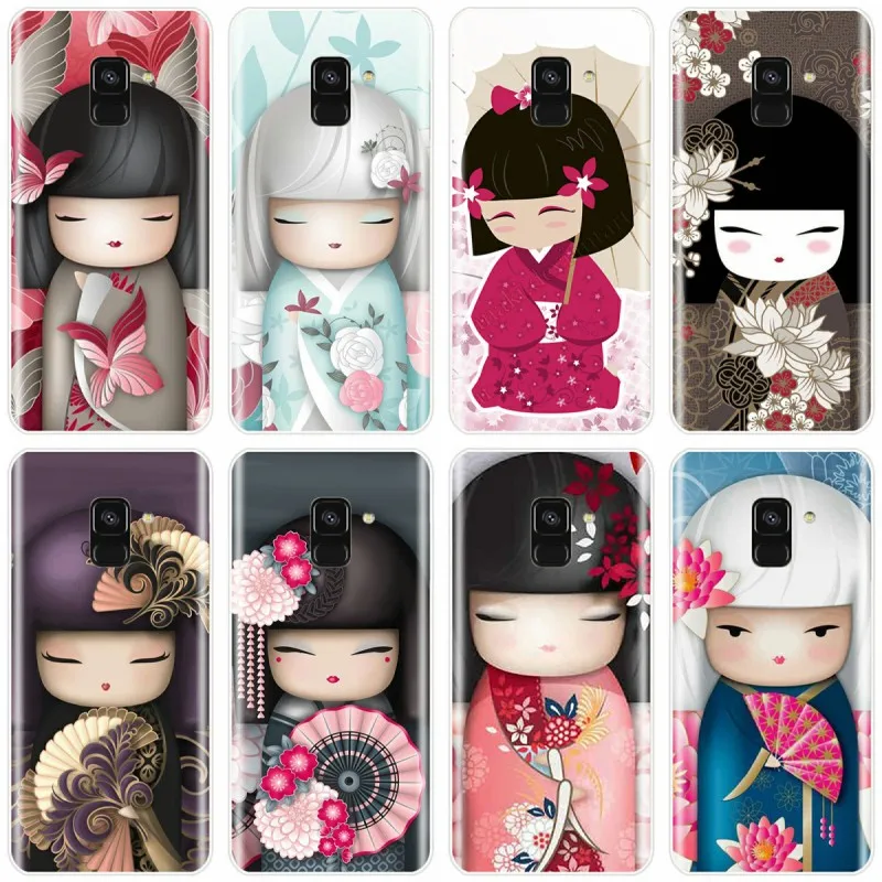 Kawaii японская кукла Kokeshi чехол ТПУ для телефона Samsung Galaxy A5 A7 A8 2015 A3 2016 2017 A9