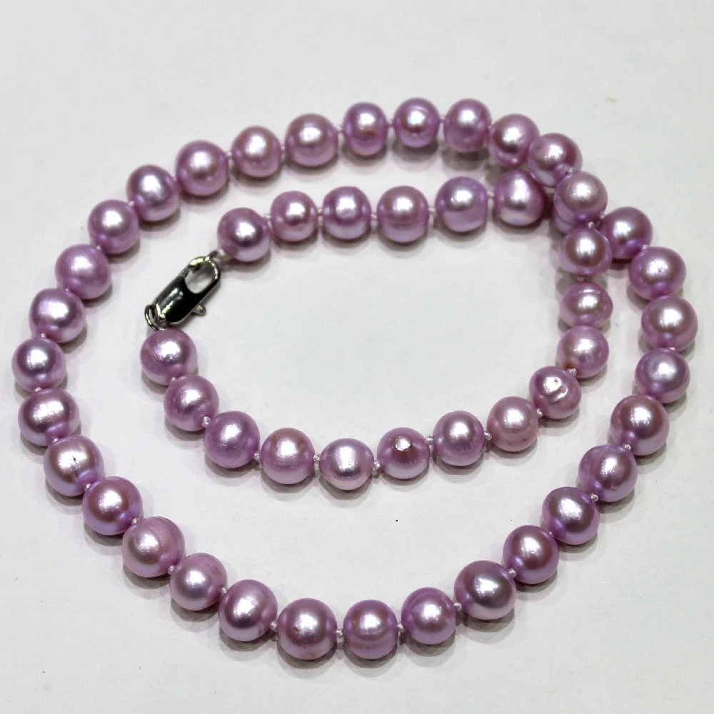 

Lavender Near Round Freshwater Pearl Necklace 7.5-8.5mm 18INCH