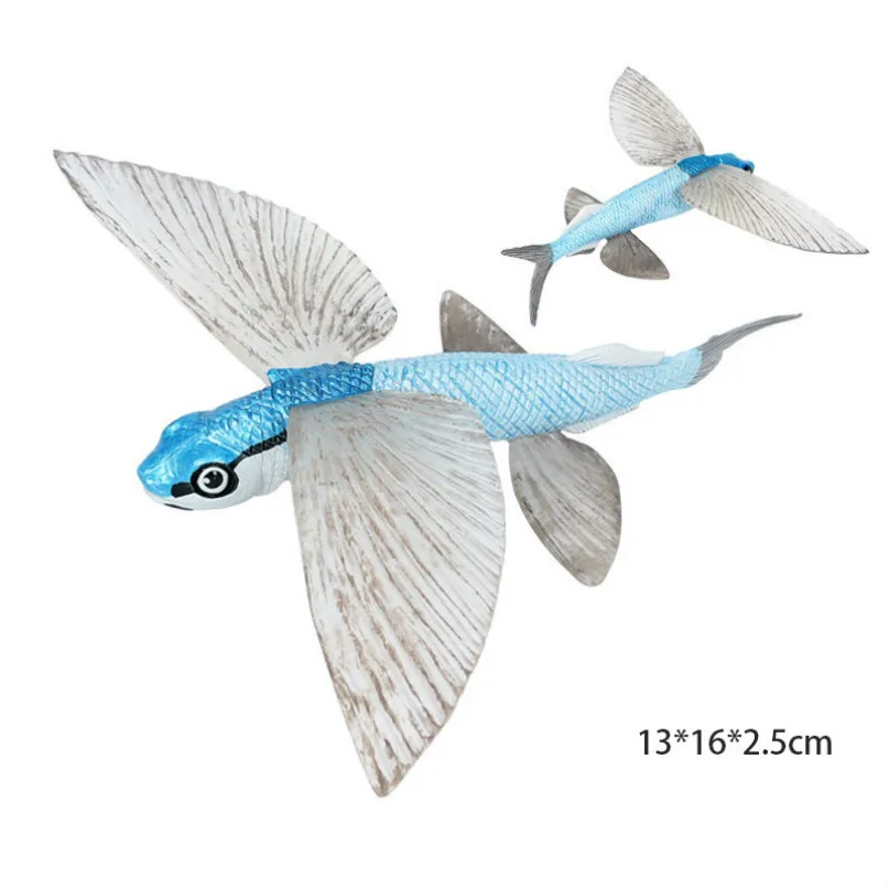 flying fish Модель осьминога, Акула, парусник, модель осьминога, фигурка морской жизни, образовательная фигура, океан, с животными из ПВХ, игрушка для детей, Детский декор, подарок - Цвет: flying fish