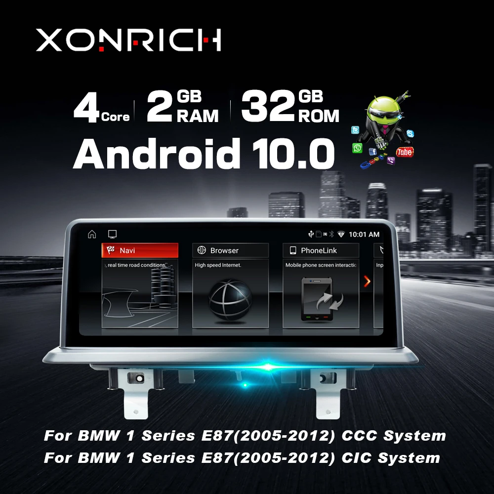 

Auto Stereo For BMW E87 E81 E82 E88 Android 10 2+32G RAM Car GPS Navigation IPS Screen WIFI Google Carplay Idrive Head Unit