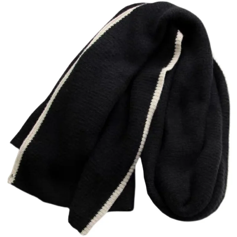 

UMI MAO Dark Wind Scarf Korean Winter Knitted Wool Pure Color Border Matching Men Women Y2K