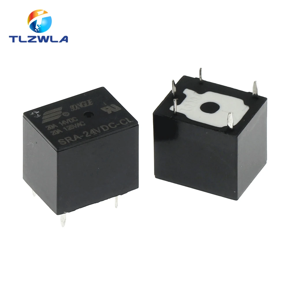 Реле питания постоянного тока SRA 05VDC CL 12VDC 24VDC 5Pin PCB Type в наличии 5 шт. В 12 24 20 А черное