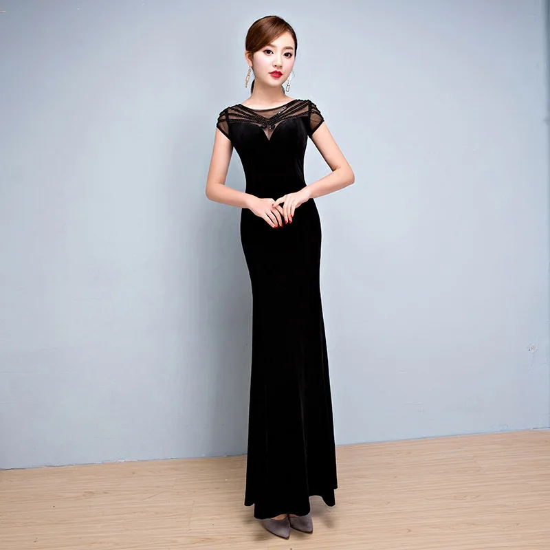 Модные черные с О образным вырезом Для женщин Свадебная вечеринка платье