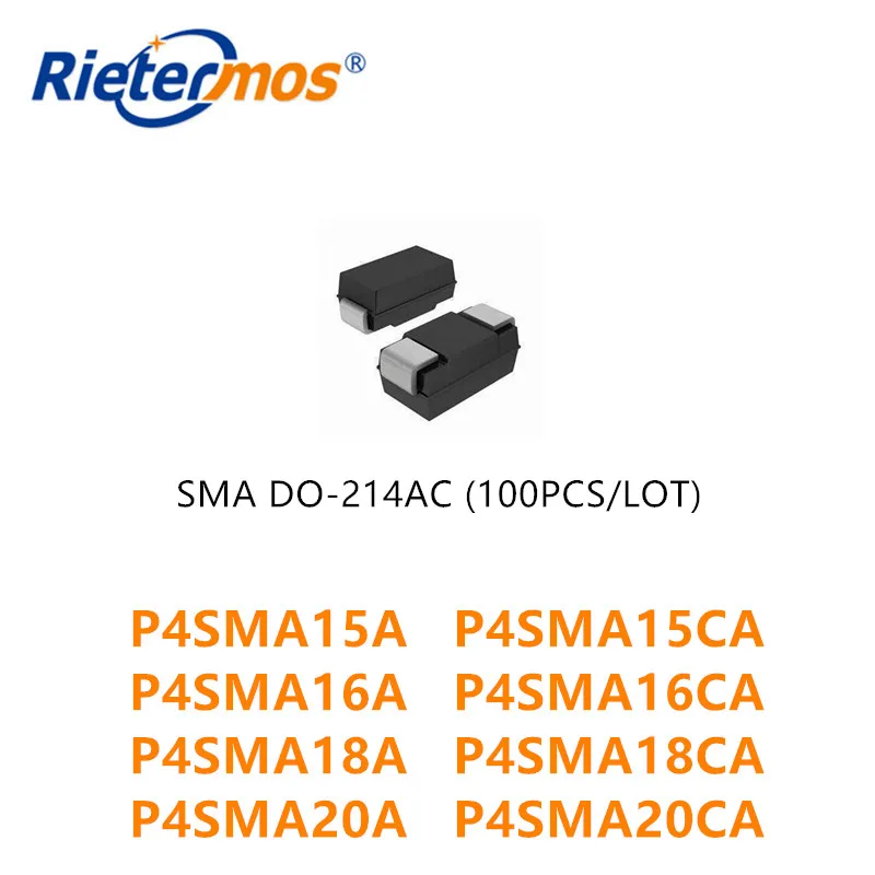 100 шт. P4SMA15A P4SMA15CA P4SMA16A P4SMA16CA P4SMA18A P4SMA18CA P4SMA20A P4SMA20CASMA SMA|quality high| |