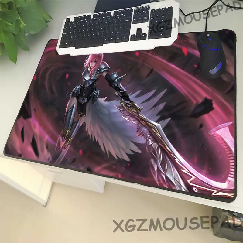 XGZ аниме большой размер игровая мышь замок край комфорт отбеливатель компьютерный стол резиновый коврик череп черный нож нескользящий 60x30