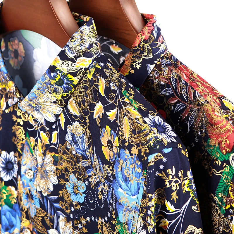 Гавайский стиль модные 80% шелковые рубашки для мужчин короткий рукав