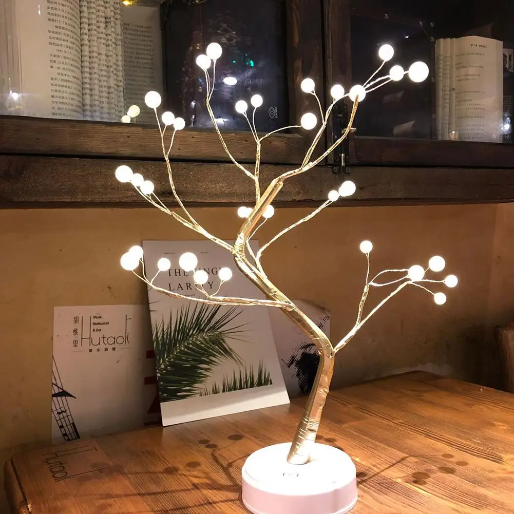 Светодиодный светильник из медной проволоки с жемчужной елкой 20 светодиодный