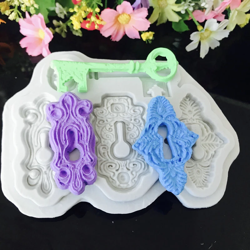 Meibum Locks Key Silicone Fondant Cake Mold Homemade Gum Paste Sugar Craft Pan Dessert Pastry Decorating Mould Baking Tools | Дом и сад