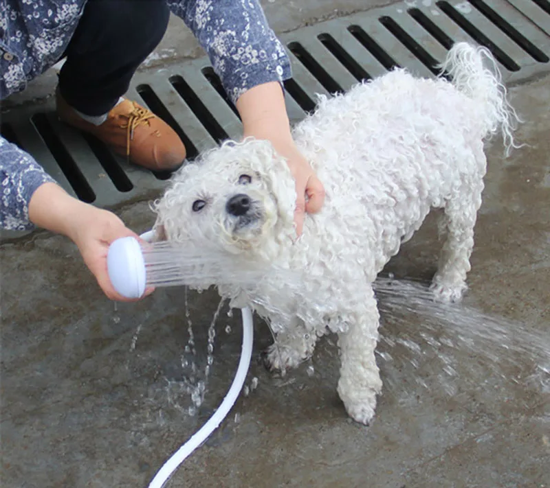 

Cat Dog Bath Shower Hot Selling Pet Multi-function White Tap Spray Head Pet Washing Hair Wash Shower