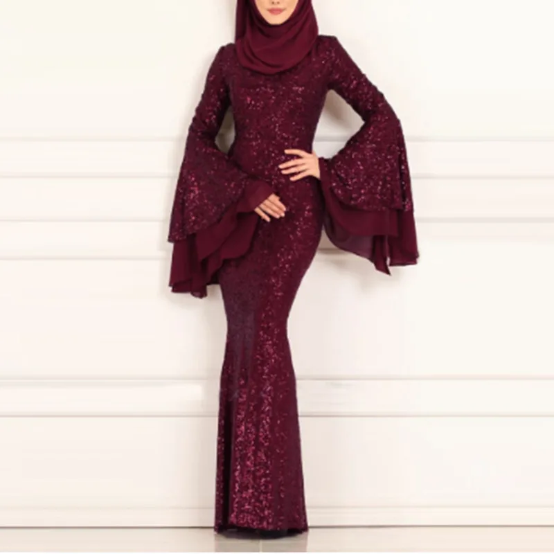 Розовое блестящее модное женское элегантное платье Макси сексуальные длинные