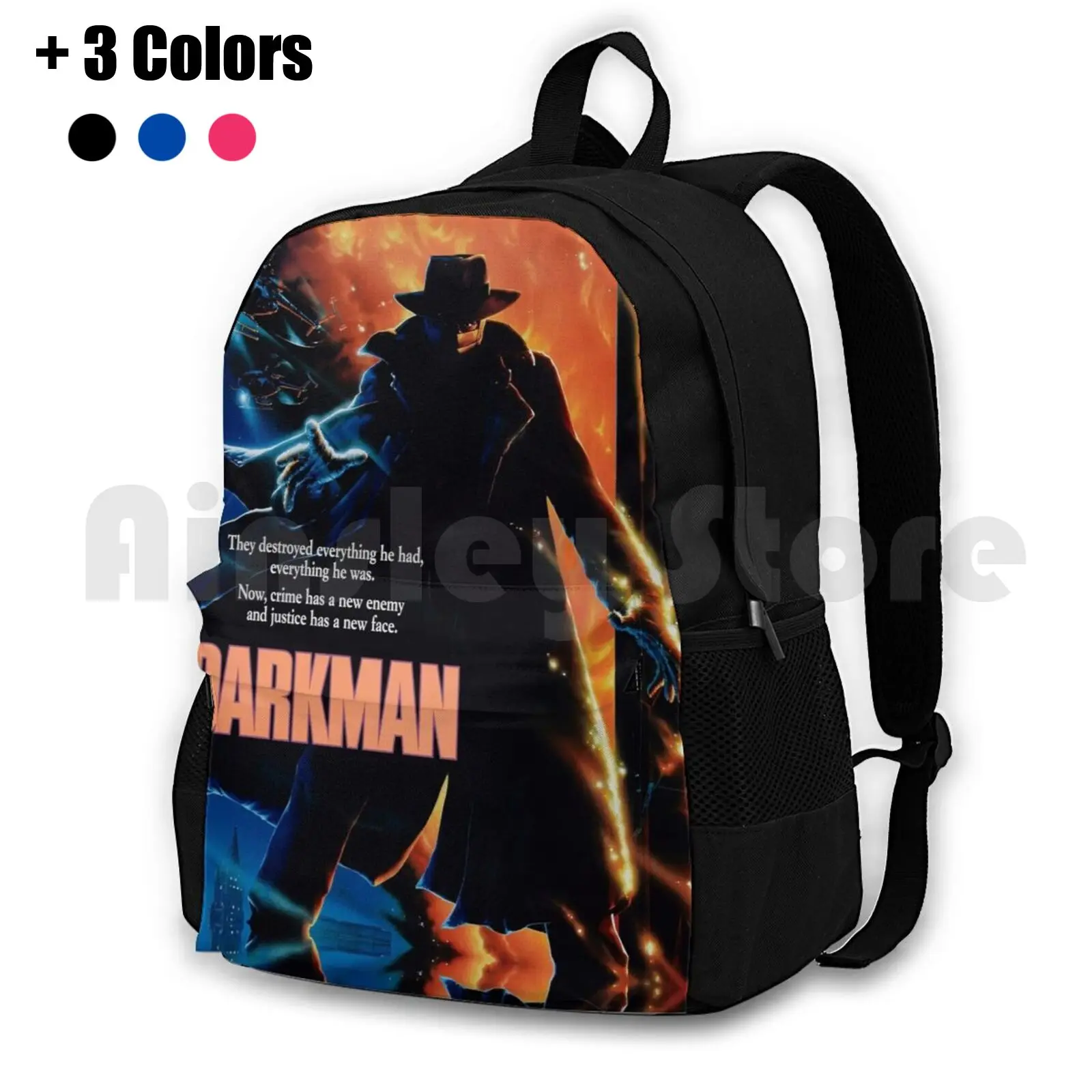 

Darkman Movie Poster Outdoor Hiking Backpack Riding Climbing Sports Bag Darkman Superhero Monster Cinema Movies Films 90S