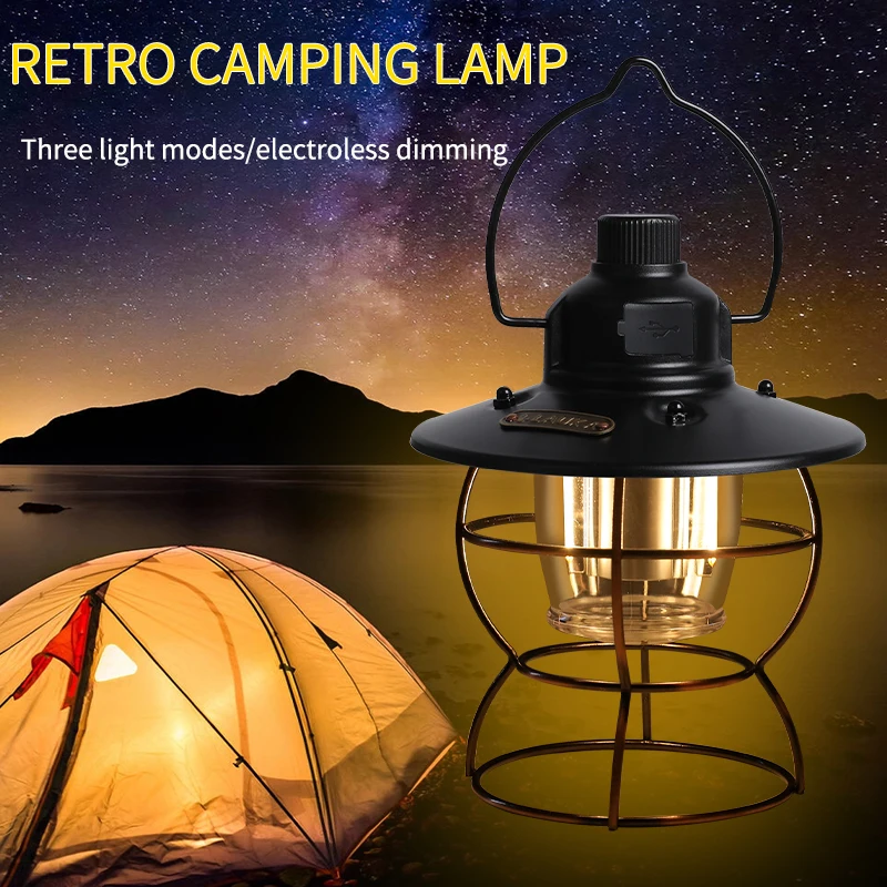 portable lantern 50w usb rechargeable led bulb portable light outdoor camping light household 3 modes power bank flashlight free global shipping