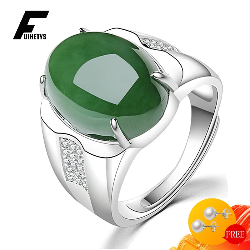 Модное ювелирное изделие из серебра 925 пробы кольца с Овальным Изумрудом и