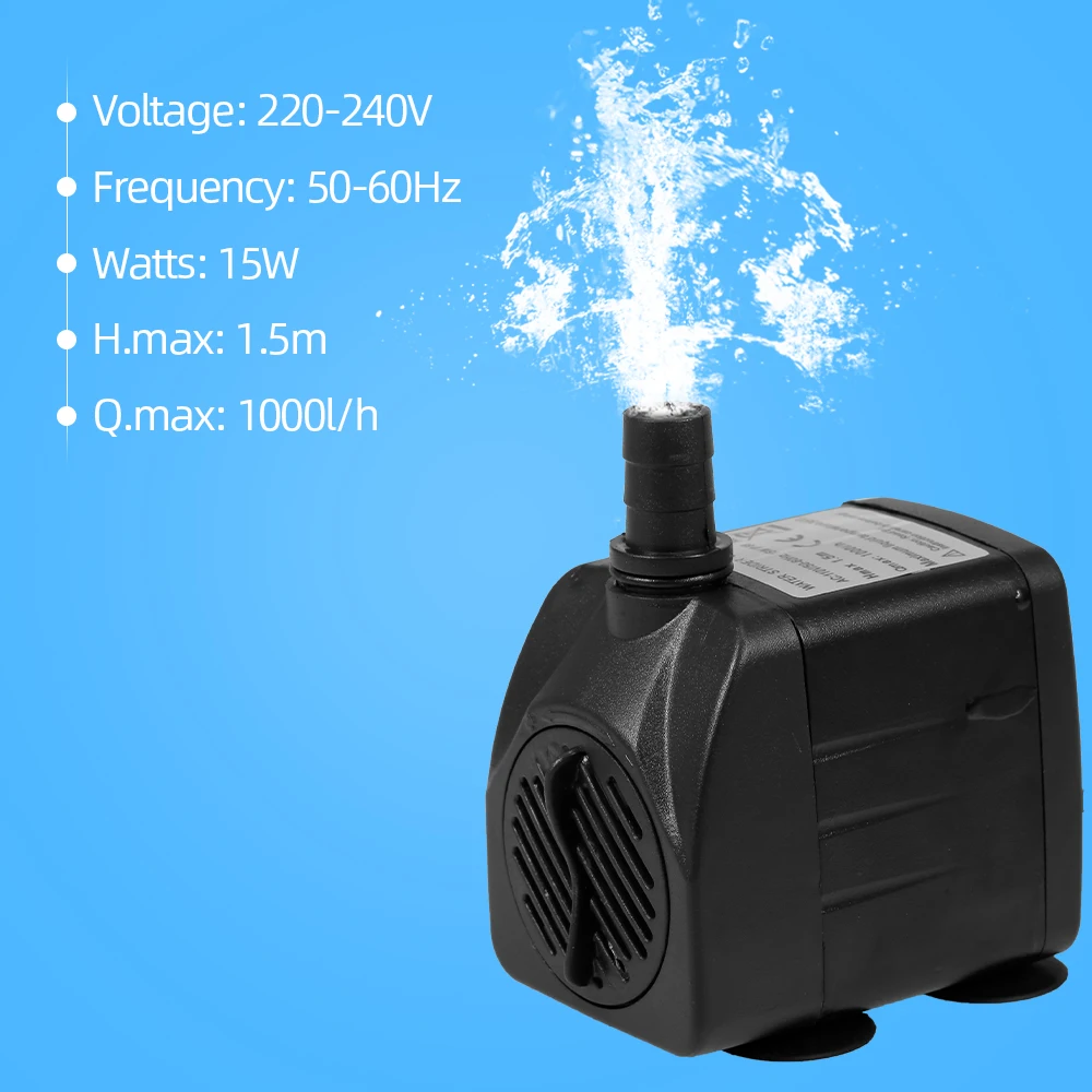 Мини погружной водяной насос с светодиодный подсветкой для аквариума подводный