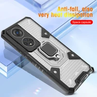 Armor Case For Huawei p50 Pro Space Capsule Stand Holder Magnetic Ring Shockproof Phone Back Cover For Honor Pro Coque Cap