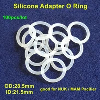chenkai 100pcs food grade bpa free clear o rings silicone dummy mam baby pacifiers clips chain holder adapter o rings