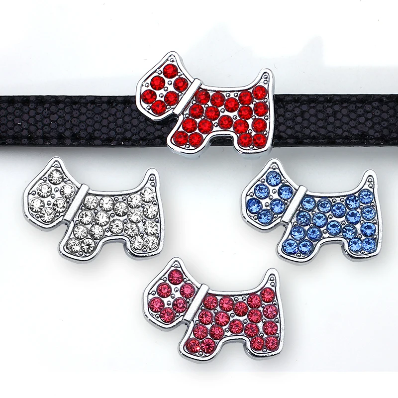 Слайдер шармы в подарок Прозрачный Стразы Собака 10 шт. внутренний диаметр мм