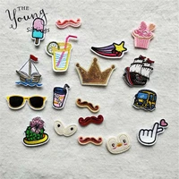 20 kinds for choose mixture hot melt adhesive iron on patches cute cartoon car eyes badge clothes diy motif applique sticker