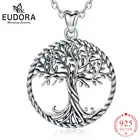 Ювелирное изделие EUDORA CYD487, очаровательное винтажное ожерелье из настоящего серебра 925 пробы с деревьями подвеска с деревом жизни