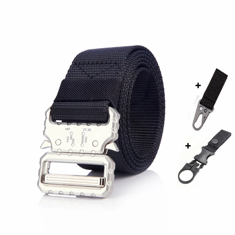 B belt and 2 hook Тактический ремень военный ремень Регулируемый сплав металлическая пряжка военный боевой костюм Открытый армейский тренировочный многофункциональный ремень - Цвет: B belt and 2 hook
