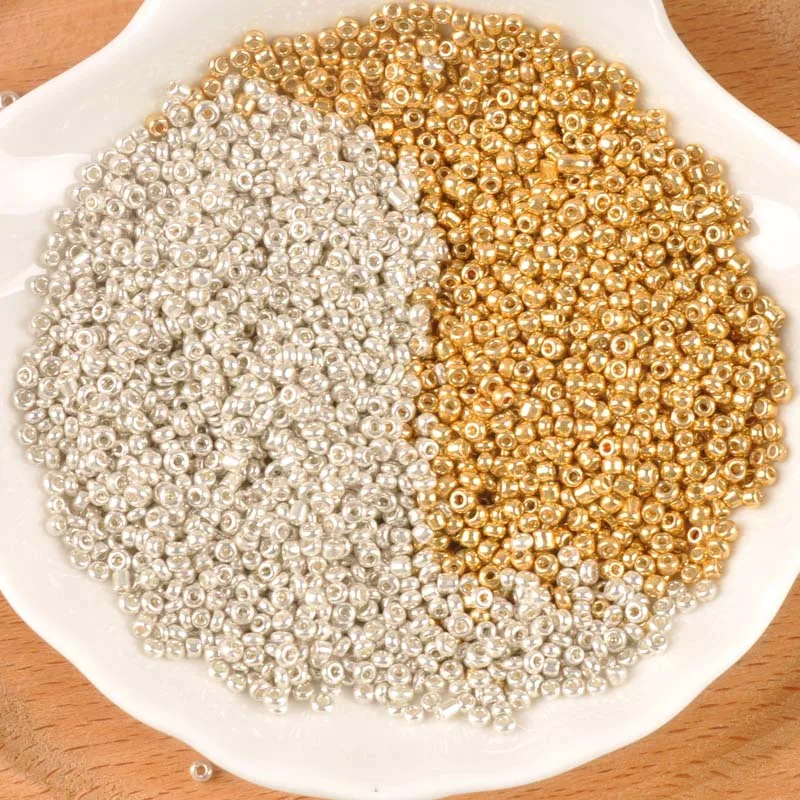 2/3 мм золотые и Серебристые бусины из чешского стекла для изготовления ювелирных
