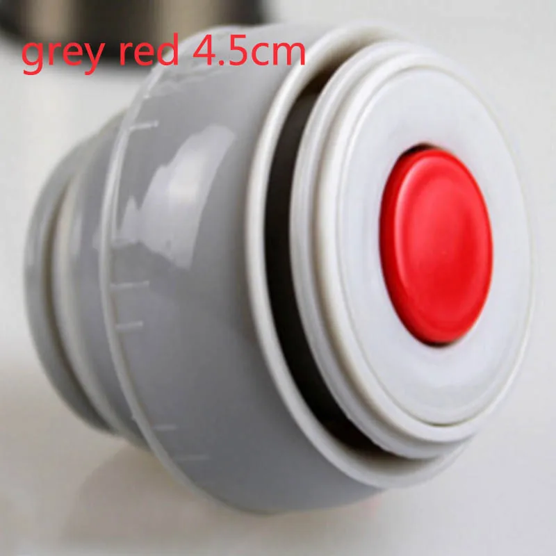 grey red 4.5cm Уличная чашка для путешествий, вакуумная фляжка, крышка, универсальная посуда для напитков, кружка на выходе, фляжка в форме пули, крышка, аксессуары для термосов, пластиковая крышка термоса - Color: grey red 4.5cm