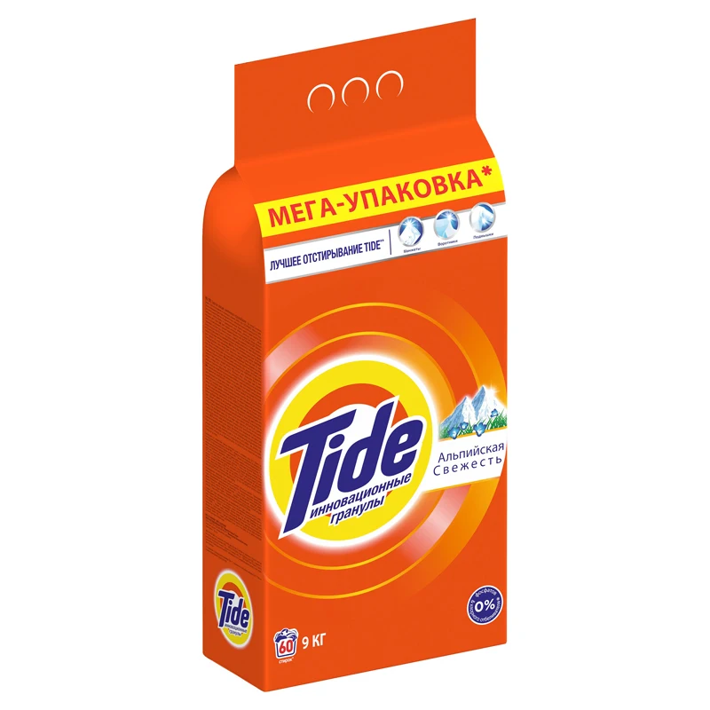 Стиральный порошок Tide Автомат Альпийская свежесть 60 стирок 9 кг. | Дом и сад