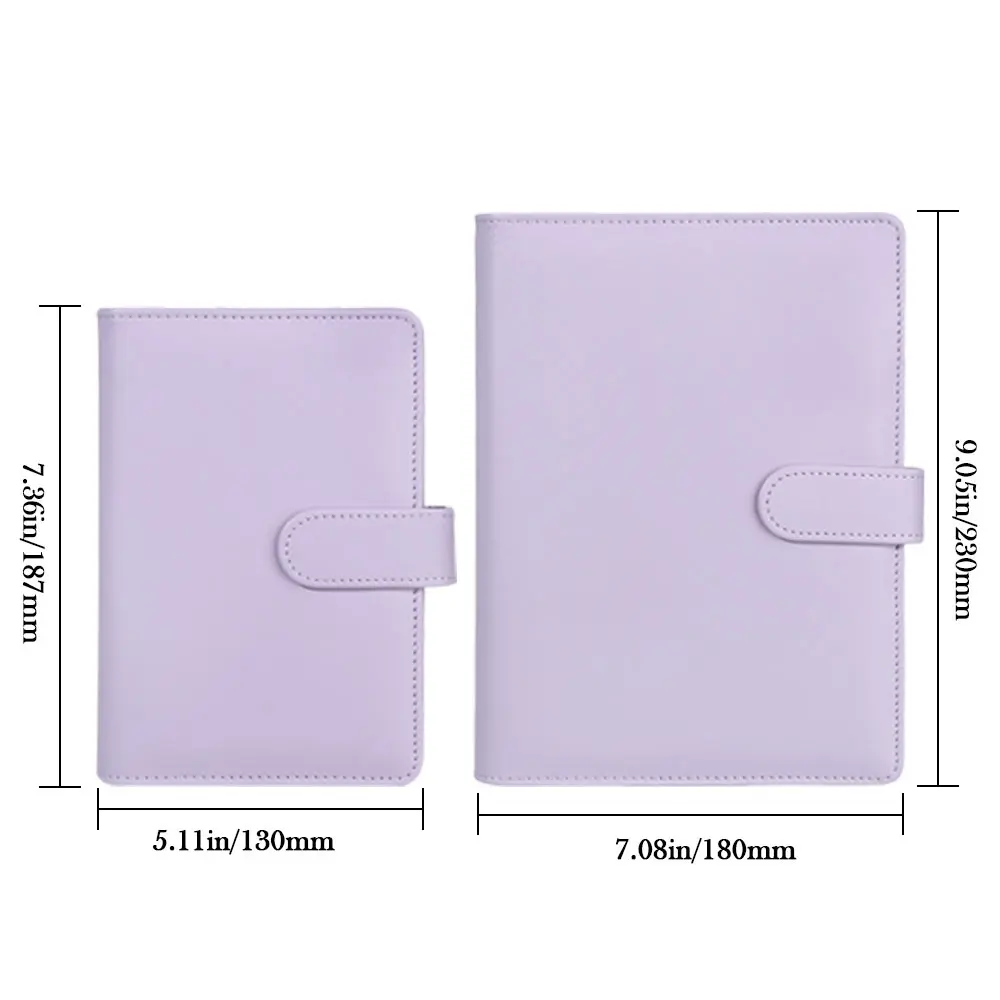 

A6/A5 PU Leather Notebook File Folder Stainless Steel Loose Leaf Ring Binder Refillable 6 Ring Notebook Cover Office Supplies