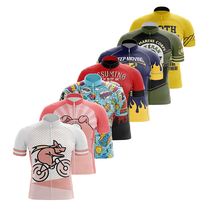 

Funny Cycling Jersey 2022 Men's Summer Mountain Bike Clothing Quick-Dry Racing MTB Bicycle Shirt Uniform Breathable Cycling Tops