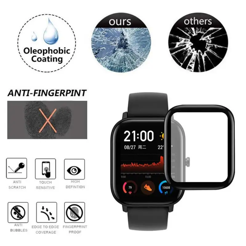 

3D Curved Edge Full Coverage Soft Clear Protective Film Cover For Amazfit GTS LCD Screen Protector Guard Not Glass Accessories