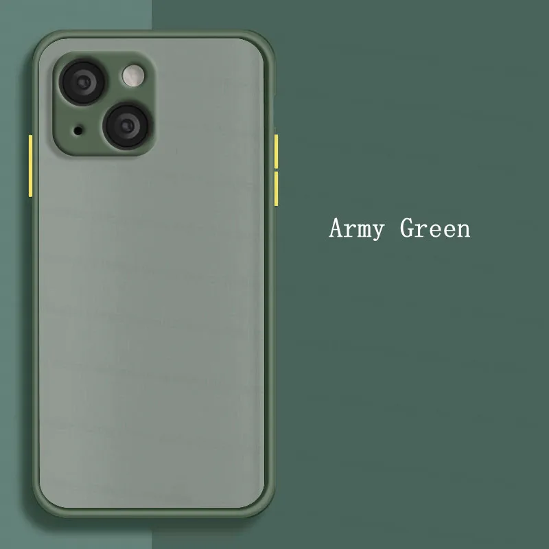 For iPhone 13 Case for iPhone 13 Cover Silicone Matte Translucent Shockproof Bumper Coque For Apple iPhone 13 12 Mini X XS SE